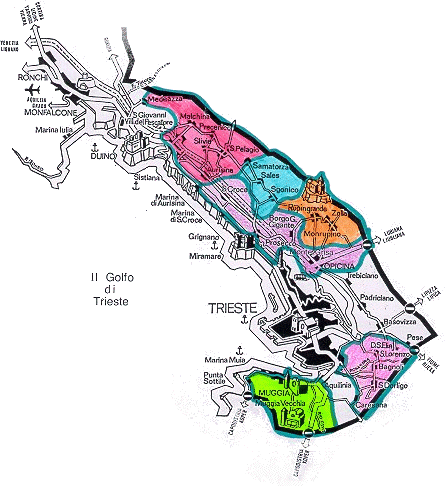 mappa cliccabile di Trieste