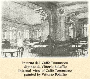 Interno del Caff Tommaseo dipinto dal goriziano Vittorio Bolaffio